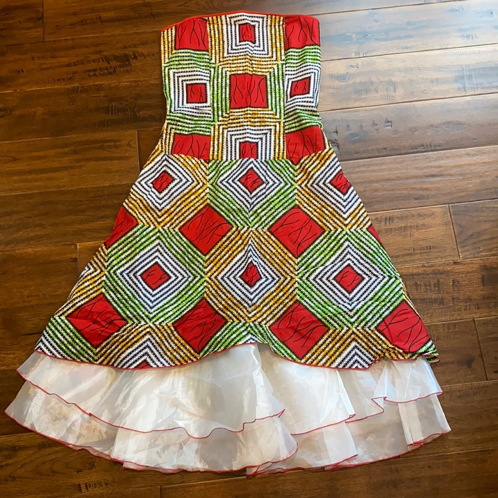 African strapless dress imported from Benin
